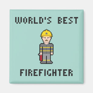 Der beste Feuerwehrmann der Pixel-Welt Magnet