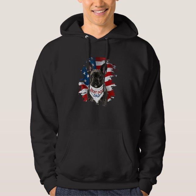 Der beste französische Bulldog-Vater Niedlicher US Hoodie (Vorderseite)