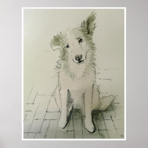 Der beste Freund des Menschen Zeichne - Kunstdruck Poster