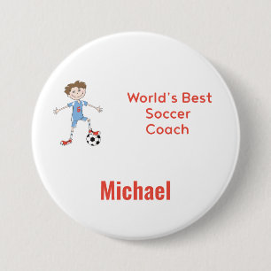 Der beste Fußballtrainer der Welt Personalisiert m Button