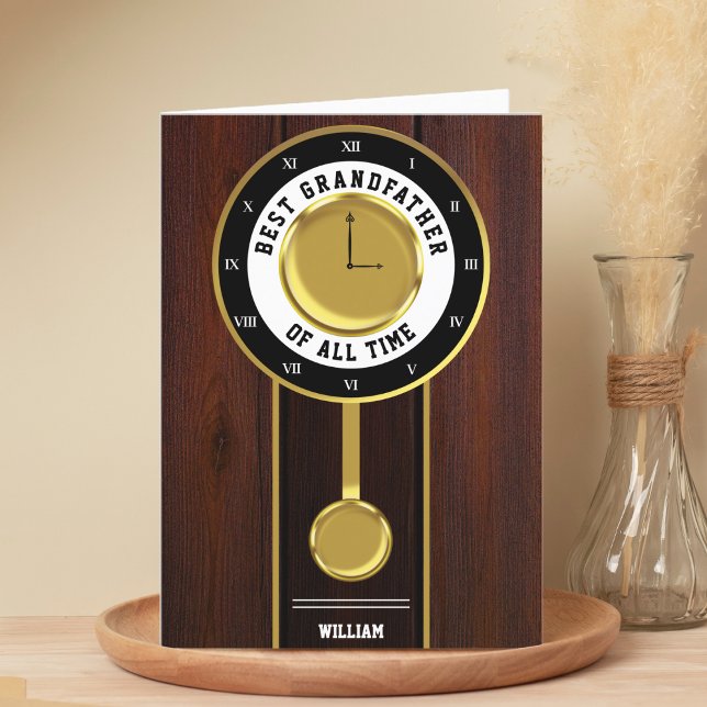 Der beste Geburtstag der Großvateruhr Dankeskarte (funny grandfather clock birthday card)
