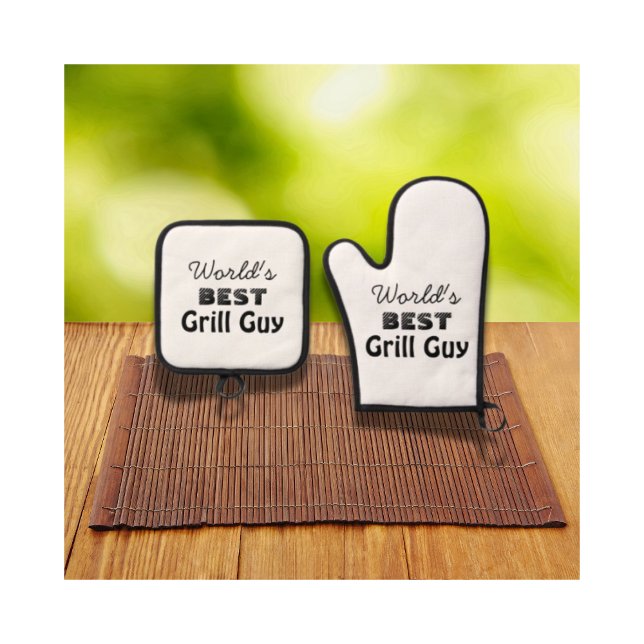 Der beste Grill-Typ der Welt Ofenhandschuh & Topflappen-Set (Von Creator hochgeladen)