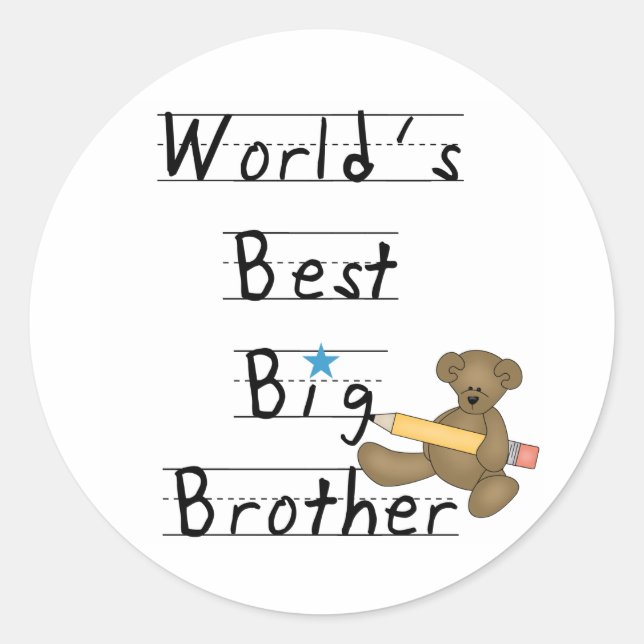 Der beste große Bruder der Welt Runder Aufkleber (Vorderseite)