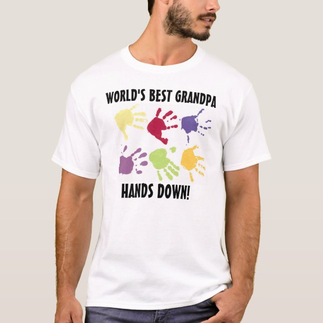 Der beste Großvater der Welt übergibt unten T - T-Shirt (Vorderseite)