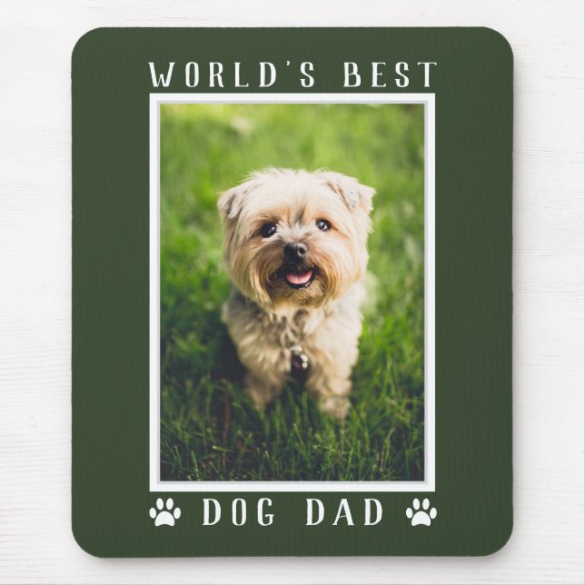 Der beste Hund-Vater der Welt, Paw Prints Foto Gre Mousepad (Vorne)