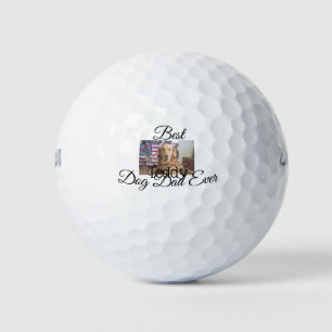 Der beste Hund-Vater fügt je den Namen des Tieres  Golfball
