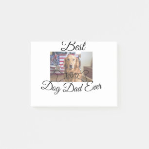 Der beste Hund-Vater fügt je den Namen des Tieres Post-it Klebezettel