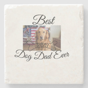 Der beste Hund-Vater fügt je den Namen des Tieres  Steinuntersetzer