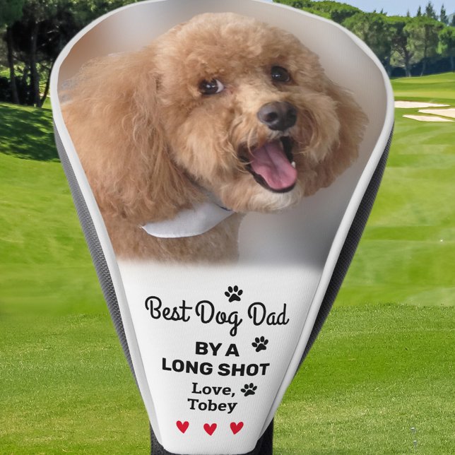 Der beste Hund-Vater für lange Dreharbeiten Foto N Golf Headcover (Best Dog Dad Long Shot Photo Name Custom Golfer Golf Head Cover)