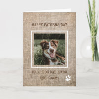 Der beste Hund-Vater je Burlap Foto Vatertag