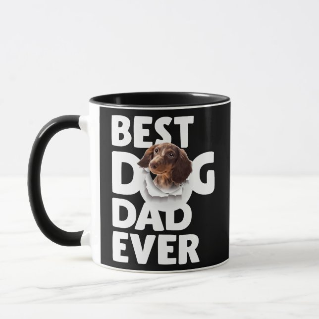 Der beste Hund-Vater je Dackel Vatertag  Tasse (Links)