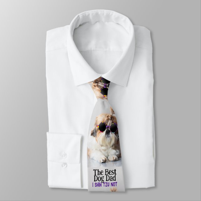 Der beste Hundedad Shih Tzu Not Vathage Day Krawatte (Gebunden)