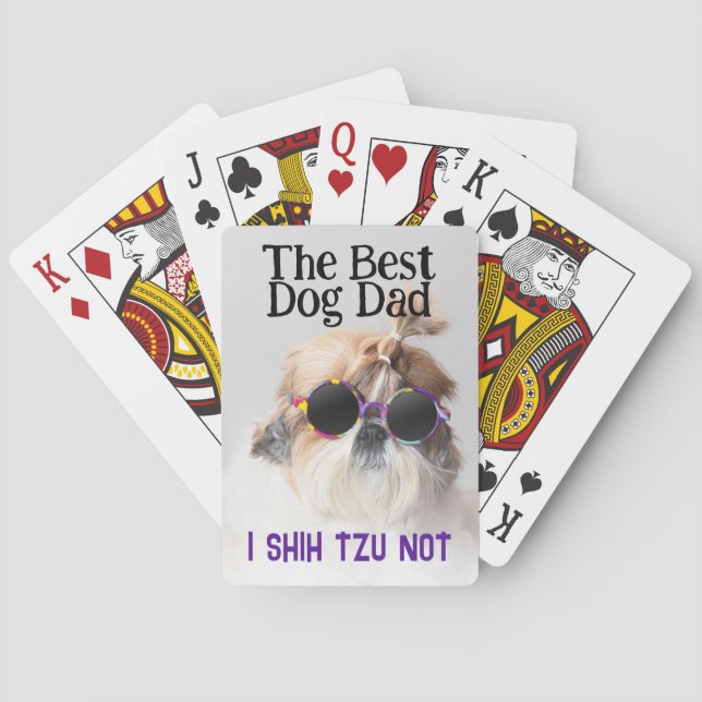 Der beste Hundedad Shih Tzu Not Vathage Day Spielkarten (Rückseite)