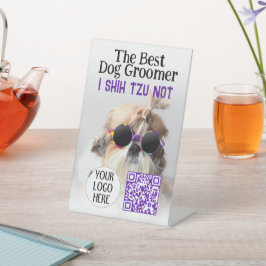 Der beste Hundegroßhändler Shih Tzu Not Logo QR Co Sockelschild