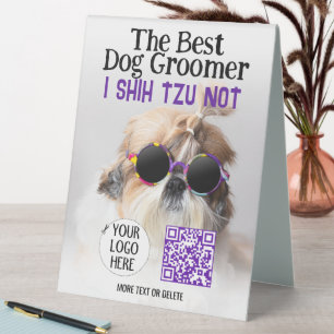 Der beste Hundegroßhändler Shih Tzu Not Logo QR Co Tischaufsteller