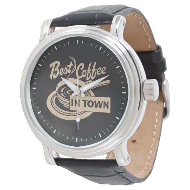 Der beste Kaffee mit Stunden Armbanduhr (Schrägansicht)