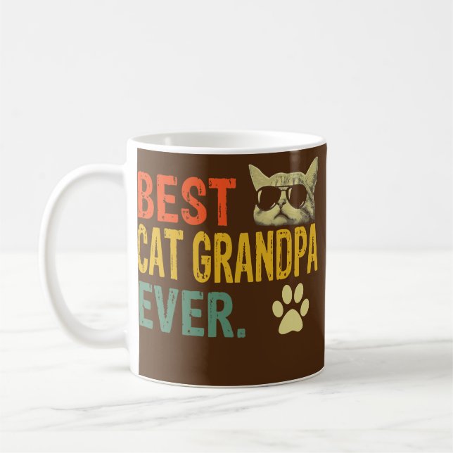 Der beste Katzengroßvater je Vintager Vater Kaffeetasse (Links)