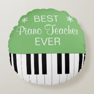 Der beste Klavierlehrer je Klavier Entscheider Grü Rundes Kissen
