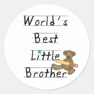Der beste kleine Bruder der gezeichnete Papierwelt Runder Aufkleber