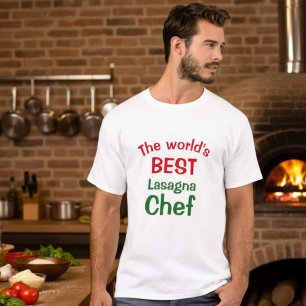 Der beste Lasagna-Koch der Welt - Rot-Weiß T-Shirt