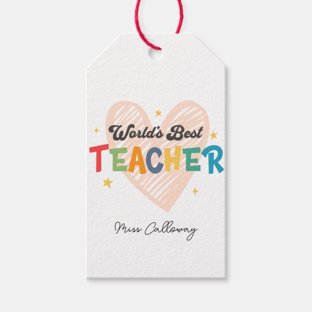 Der beste Lehrer der personalisierten Welt Geschenkanhänger (Vorderseite)