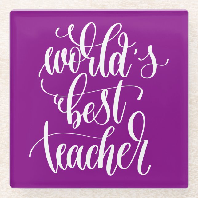 Der beste Lehrer der Welt Glasuntersetzer (Vorderseite)
