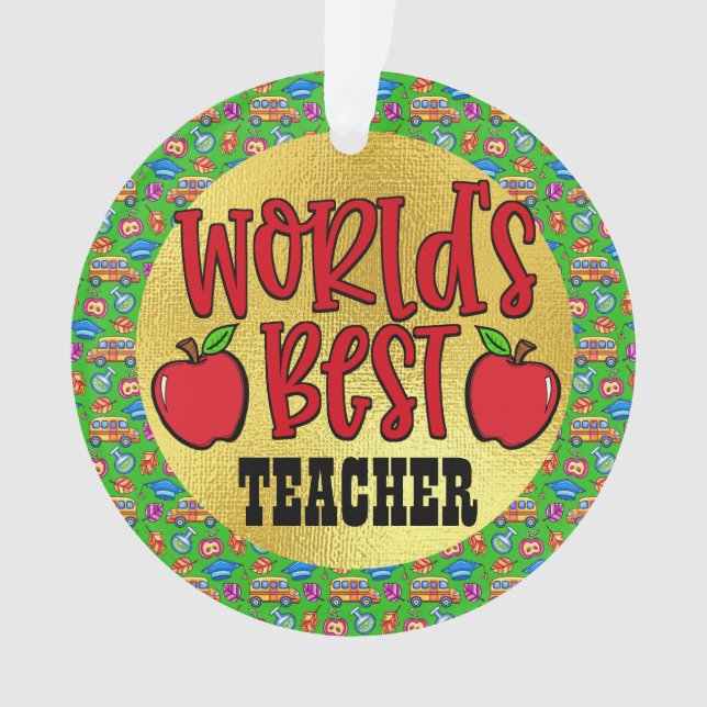 Der beste Lehrer der Welt Ornament (Vorderseite)