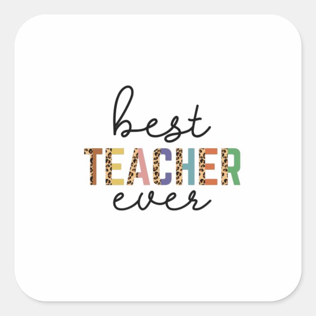 Der beste Lehrer je Quadratischer Aufkleber (Vorderseite)