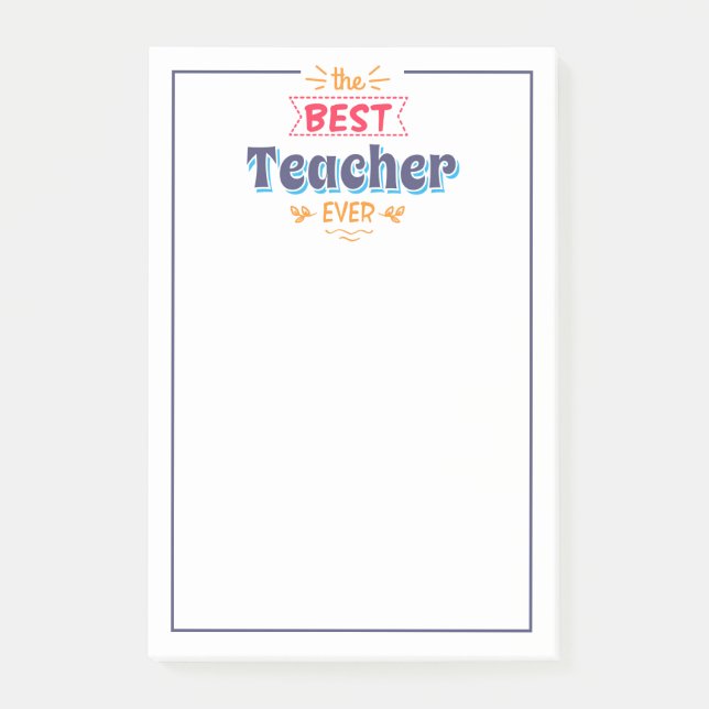 Der beste Lehrer überhaupt Post-it Klebezettel (Vorderseite)