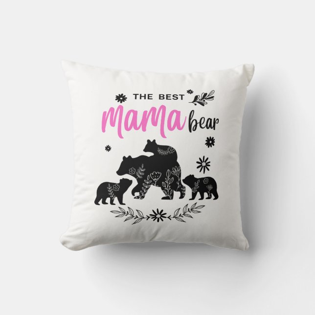 Der beste Mama-Bär mit dem Drei-Kneipen-Kissen Kissen (Vorderseite)