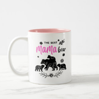 Der beste Mama-Bär mit Drei-Bären-Cups-Tasse Zweifarbige Tasse