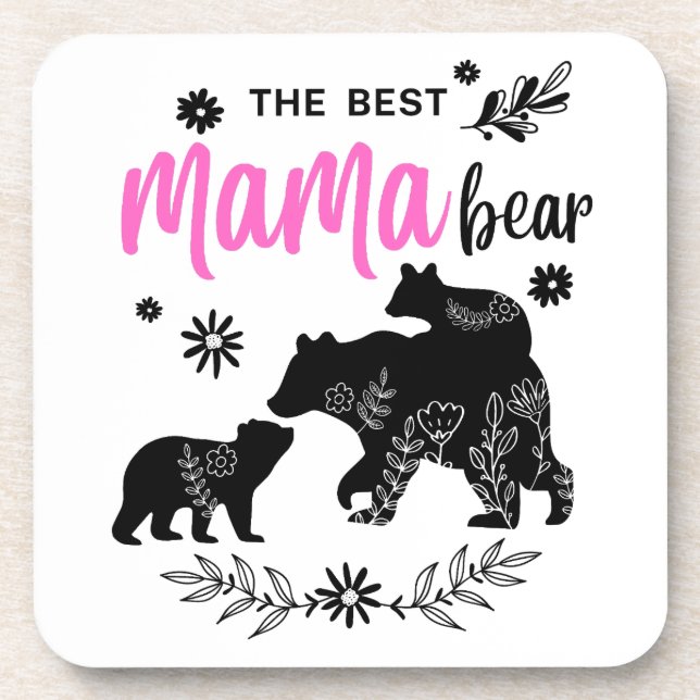 Der beste Mama-Bär mit zwei Bärenjungen-Untersetze Getränkeuntersetzer (Vorderseite)