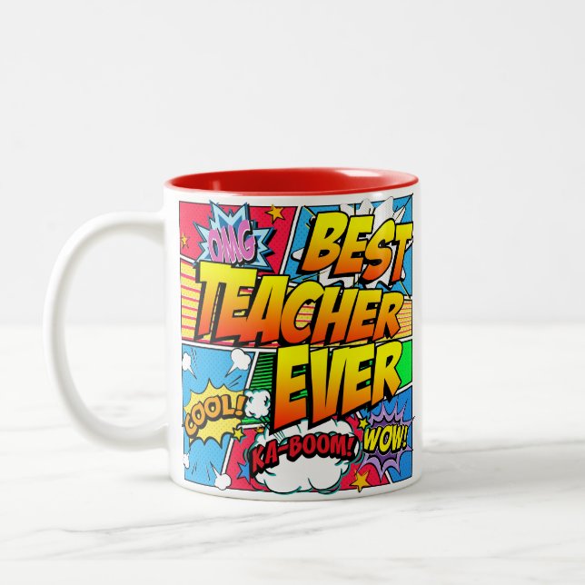 Der beste männliche Lehrer überhaupt Zweifarbige Tasse (Links)