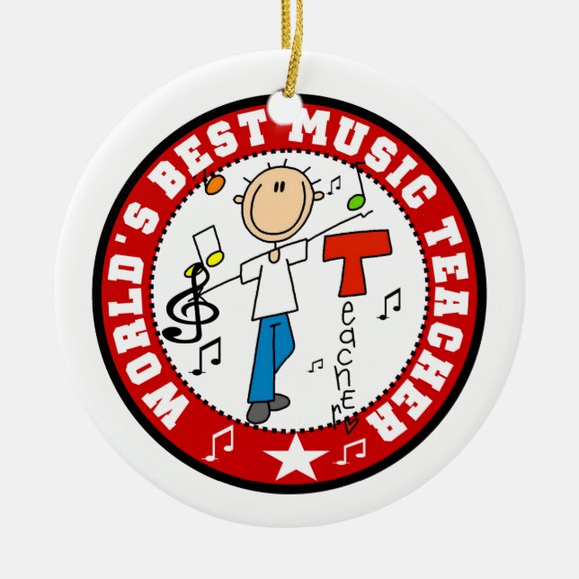 Der beste Musiklehrer der Welt Keramikornament (Vorne)