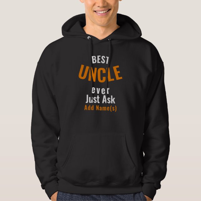 Der beste Onkel je. Personalisiere Hoodie (Vorderseite)