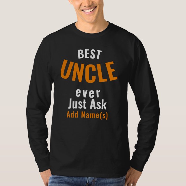 Der beste Onkel je. Personalisiere T-Shirt (Vorderseite)