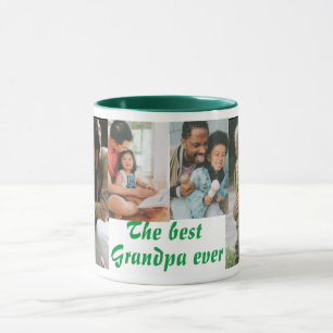 Der beste Opa aller 4 Fotos grün Tasse
