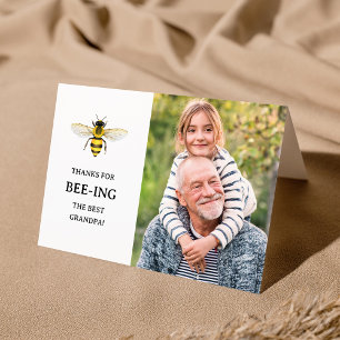 Der beste Opa   Niedliche Biene und Foto Vatertag Feiertagskarte