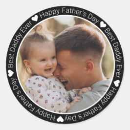 Der beste Papa aller Zeiten, Foto des glücklichen  Runder Aufkleber
