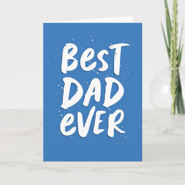 Der beste Papa der je modernen trendigen blauen Va Karte (Vorderseite)