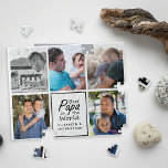 Der beste Papa der Welt - Collage Vatertag<br><div class="desc">Feiern Sie Ihren Vater mit dem "Best Papa in the World Foto Collage Vatertag Jigsaw Puzzle"! Dieses einzigartige Puzzle mit einem schwarzen Schriftzeichen-Zitat "Best Papa in the World" um einen schlichten, schwarzen Rahmen herum. Personalisieren Sie es mit den Namen Ihrer Kinder in fett schwarzem Text unter dem Zitat, und passen...</div>