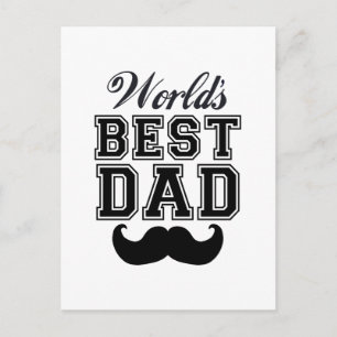 Der beste Papa der Welt mit Schnurrbart Postkarte