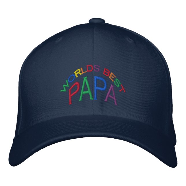 Der beste Papa-Hut der Welt Bestickte Baseballkappe (Vorderseite)