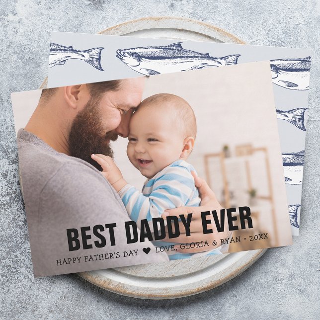 Der beste Papa je Foto Feiertagskarte (Father's Day Best Daddy Ever Photo Flat Holiday Card)