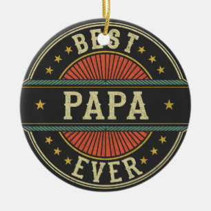Der beste Papa je Retro Vintager Vater Vatertag Keramik Ornament