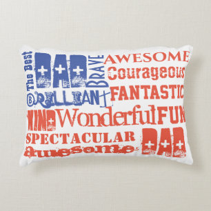 Der beste Papa Tolles Rot Weiß Blau USA-Flagge Dekokissen