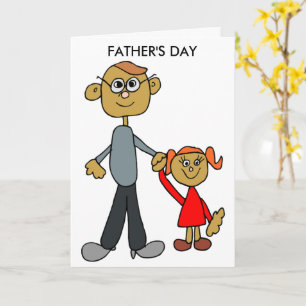 Der beste Papa-Vater-Tochter-Cartoon-Vater-Tag Karte