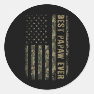 Der beste Papaw-je-Camouflage-Vater der amerikanis Runder Aufkleber