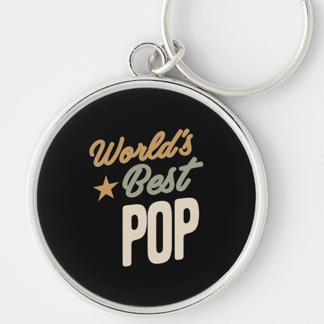 Der beste Pop der Welt - Geschenke von Vater und G Schlüsselanhänger (Vorne)