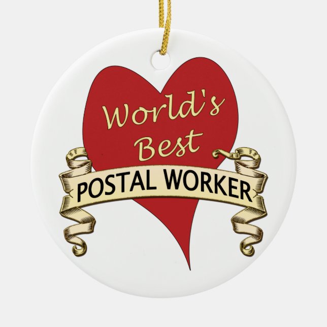 Der beste Postangestellter der Welt Keramik Ornament (Vorne)